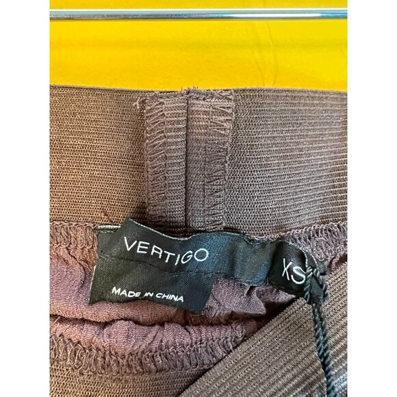 Vertigo Ruched Ankle Pants Womens XS Belgium Truffle Brown Elastic Waist NWT - Picture 8 of 9